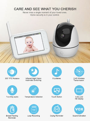 Монитор младенца дисплея 2300mah LCD беспроводной видео- с датчиком температуры